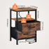 2 OLIXIS Nightstand with Charging Station, Bedside Table with USB Ports & Type-C, Fabric Drawers Night Stand with Open