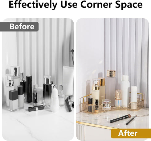 Counter Countertop 1 YCIA&DONE Corner Bathroom Organizer, Makeup Organizer for Vanity, Skincare Cosmetic Perfume Tray