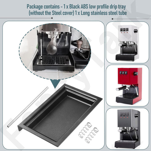 Low Profile Drip Tray, Black Heat-Resistant ABS Plastic for Gaggia Classic Pro