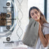 MICROFI 4 430 ber Waffle Hand Towels, Pieces, Soft, Absorbent, Fast Drying, Lint Free GSM (Gray)