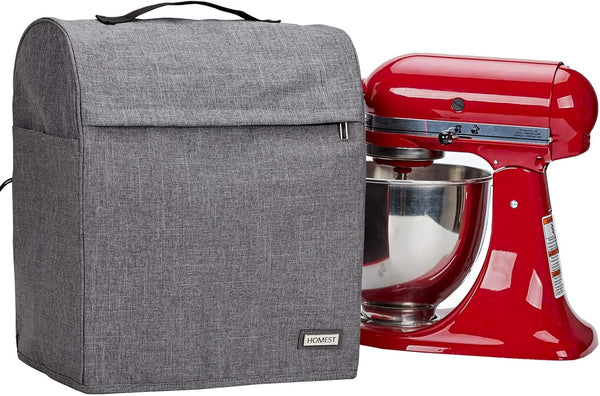 HOMEST Stand Mixer Dust Cover for KitchenAid 5/4.5 Quart Bowl Lift, Grey with Zipper Pocket