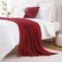 BATTILO HOME Christmas Red Throw Blanket, Textured Soft Burgundy Decorative Knitted Blanket, 50"x60"