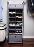 BIRDROCK HOME 12 Cubby Vertical Shoe Rack Organizer - Sturdy Metal Frame for Small Space Bedroom & Closet