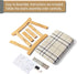 BAMBOO LAND- Bamboo Foot Stools Ottoman, Stripes Beige Cushion & Natural Wood Legs, Small Ottoman Foot Rest for Couch