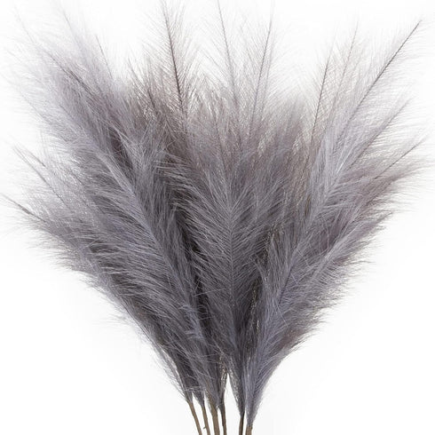 ZIFTY 7-Pcs Faux Pampas Grass, 38"/3.1FT Large Tall Fluffy Artificial Flower for Vase Filler Home Decor (Grey)