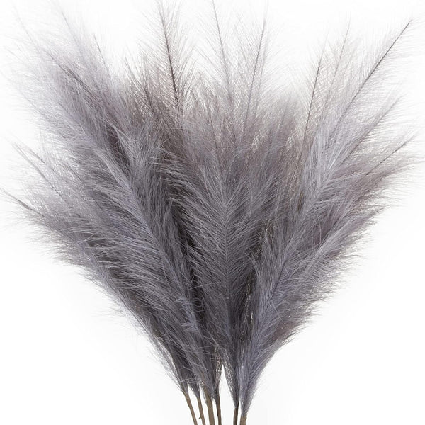 ZIFTY 7-Pcs Faux Pampas Grass, 38"/3.1FT Large Tall Fluffy Artificial Flower for Vase Filler Home Decor (Grey)