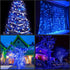 YULETIME 200 Blue LED Christmas Lights with White Wire, Pack of 2 Strands, 33 Feet 100 Lights