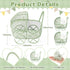 Threehoney 12 Pcs Baby Shower Mini Carriage Decoration Greenery Color Metal Wired Fillable Candy Stroller Baby Shower