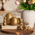 6PCS 3 3 DN DECONATION Easter Decorations with Rabbits and Nesting Easter Eggs, Small Gold Easter Bunny Figurines