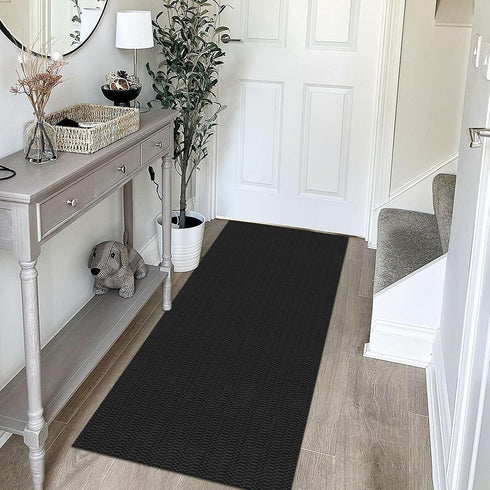 KOZYFLY Washable Runner Rug 2x5 Ft - Rubber Backed Throw Rug, Braided Cotton Entryway Runner Indoor, Carpet Runners for