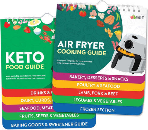 Air Fryer & Keto Cookbook Magnets - Set of 2 (7”x6”) - Air Fryer Accessories & Keto Meal Plan Cookbook for Beginners