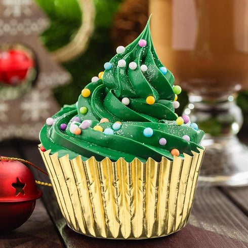 Whaline 300Pcs Foil Metallic Cupcake Liner Baking Cups, Standard Size Treat Cups for Christmas, Weddings, Birthdays,