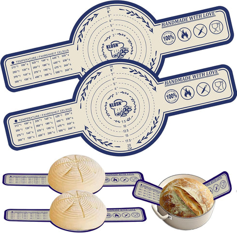 Large Silicone Bread Sling for Dutch Oven, 2 Pcs, 10 Inch Sourdough Baking Mat, Heat-resistant Bread Baking Supplies
