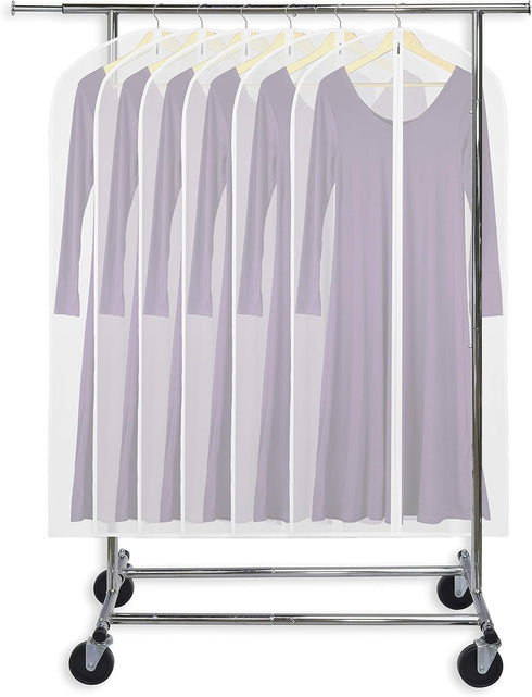 Simple Houseware 50-Inch Clear Garment Bags with Zipper, 6 Pack for Suits, Dresses, Costumes, Uniforms
