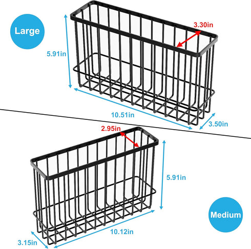FHJP 2 Pack, 2 Cabinet Door Organizer Basket Foil and Plastic Wrap Organizer with Sponges, Lid Organizers Inside