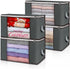 Large Storage Bags, 4 Pack Clothes Storage Bins, Foldable Closet Organizers with Durable Handles for Blanket Comforter