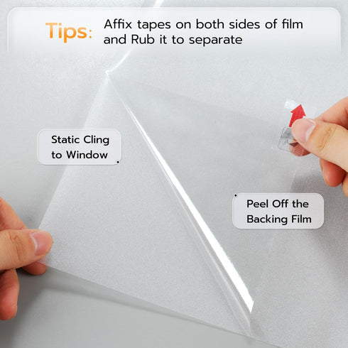 LUTE Frosted Glass Window Film, Static Cling Removable Heat Control Coverings for Bathroom, 17.5" x 78.7" (Pure)