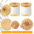 12 Set Gueevin Pieces Yogurt Jar Lids Bulk Bamboo Wooden Lids Compatible with Oui Yogurt Jars Round Reusable