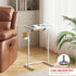 TB01BW091 TUTOTAK C Shaped End Table with Tiltable Surface, Adjustable Height Side Table, Slide Under Couch Table TV