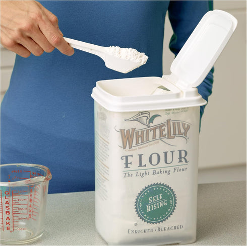 Buddeez 3.75 Quart Flour and Sugar Container - Large Kitchen Storage Unit with Scoop for Pantry Organization