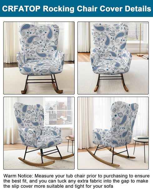 1 Offices,A20 CRFATOP Printed PC Nursery Rocking Chair Recliner Covers Upholstered Glider Rocker Banquet Armchair
