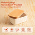 2 Sweese Large Butter Dish - Airtight Butter Keeper Holds Up to Sticks of Butter - Porcelain Container with Beech
