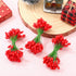 Pack 400 200 BBTO of Red Artificial Holly Berries, Christmas Fake Fruit Berries on Wire Stems for Christmas Tree