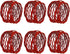 Handmade Round Red Mesh Napkin Rings - Set of 6 Holders for Dining Table Parties, Dia: 2 Inch