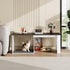 2-in-1 WLIVE Coffee Table, Cat Wood Coffee Table with Lagre Storage Tabletop, Modern Center Table Cat House with Cat