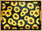 Sunflower Black Decorative Tray Set of 2, Plastic Serving Tray with Handles,