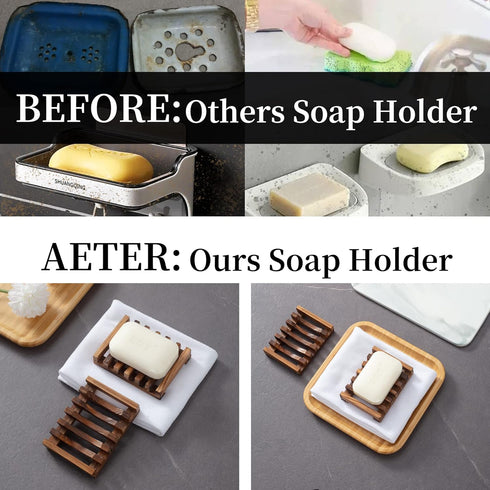 Shower,Set 2 Wooden Soap Dish for of Shower Soap Holder,Self draining Bar Soap Holder for Bathroom, Homemade Soaps