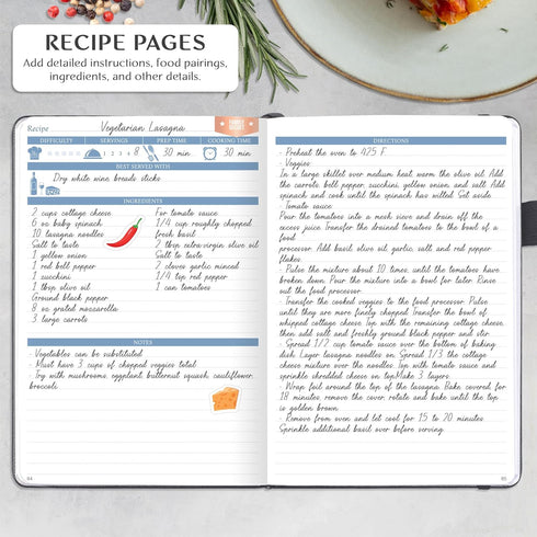 Legend Recipe Book – Blank Family Cookbook to Write In Your Own Recipes – Hardcover, A5, 58 Recipes (Mystic Gray)