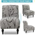 Armless Room(Grey/Black,1) Iauddy Accent Slipper Chair Cover Slipcover,Stretch Spandex Printed Removable Non-Slip Silp
