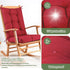 QemoraHome Set Rocking Chair Cushion Waterproof Weather Resistant Tufted with Ties, Non-Slip High Back Chair Pads