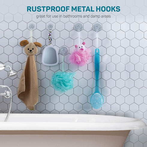 SEWANTA All-Purpose Suction Cup Hooks, 20PK Combo Set, Powerful Window Suction Cups with Hooks for Hanging