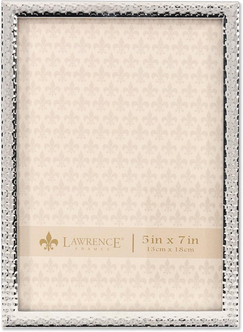 Lawrence Frames Metal Picture Frame, Hammer Effect, 5x7, Silver