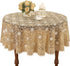 Simhomsen Beige Embroidered Lace Tablecloth - 72 Inch Round