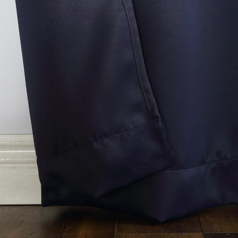 Sun Zero Easton Energy Saving Blackout Grommet Curtain Panel, 40" x 108", Navy Blue