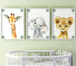 Baby Safari Animals for Girl or Boy Nursery Bedroom, Set of 3