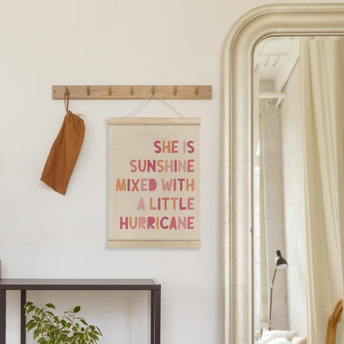 12x16 Inch HRQKO She is Sunshine Poster Hanger Frame, Pink Girls Room Wall Decor, Sunshine Nursery Posters Wall Art