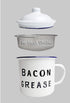 Golden Hills Mercantile Bacon Grease Saver with Strainer - Vintage Enamelware Design, 4 inch x 4 inch (Black)