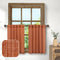 Pitalk Burnt Orange Boho Country Kitchen Curtains, 36 Inch Length, 2 Panels, Back Tab Pocket, Semi Translucent Linen