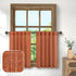 Pitalk Burnt Orange Boho Country Kitchen Curtains, 36 Inch Length, 2 Panels, Back Tab Pocket, Semi Translucent Linen