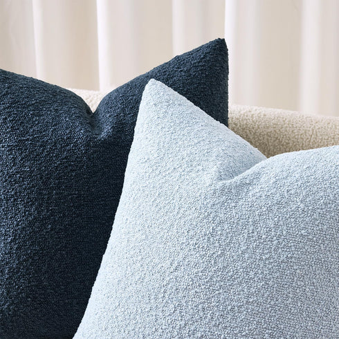 Pack 2 Cozy 20 20 Inch ANRODUO of Textured Boucle Throw Pillow Covers Soft Light Blue Decorative Accent Solid Pillow