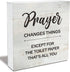 MAVOTEN Bathroom Quote Prayer Changes Things Toilet Paper Wood Box Sign Rusitc Farmhouse