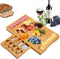 Bamboo Cheese Board and Knife Set, Wood Charcuterie Platter with Slid-Out Drawer for Wine, Meat & Crackers