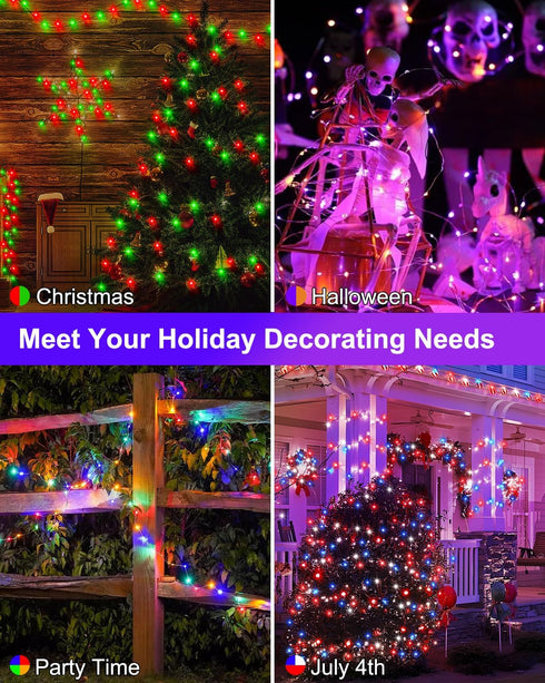 2 Pack 66Ft 200 Smart Fairy Lights Total LED Twinkle String Lights with Remote & APP Control, Color Changing USB Fairy