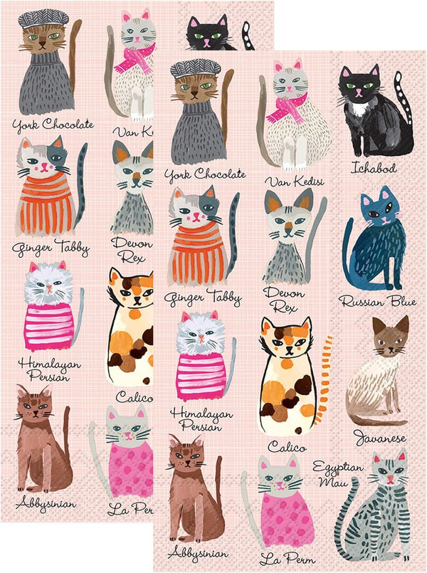 IHR Ideal Home Range Ideal Home Range 3-Ply Paper Cool Cats, 16 Count Guest Towel Napkins