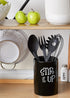 DII Kitchen Accessories Retro Collection - Black Ceramics Utensil Holder