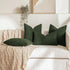 Pack 1 Decor,18x18 Inch MIULEE Textured Boucle Throw Pillow Cover Dark Green Accent Solid Lumbar Pillow Case Decorative